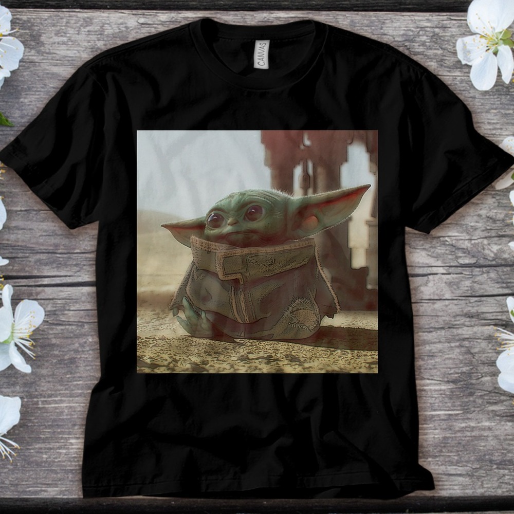 Baby Yoda Star Wars The Mandalorian The Child Scene T-Shirt Unisex Adult T-shirt